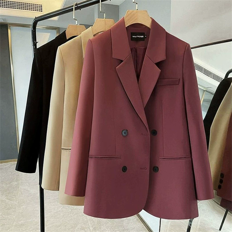 Blazer para mujer, otoño 2026, nuevo, holgado, elegante, informal, moderno, para el día a día Color frambuesa imagen 1