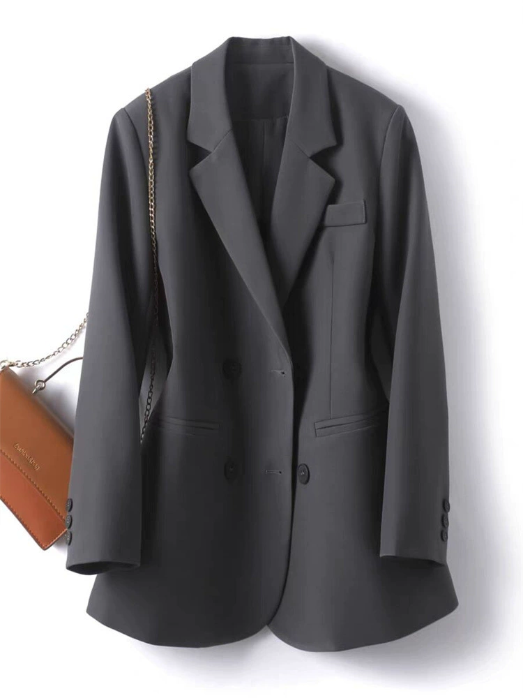 Blazer para mujer, otoño 2026, nuevo, holgado, elegante, informal, moderno, para el día a día gris oscuro imagen 1