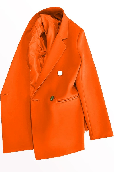 Blazer para Mujer, Primavera-Otoño 2026, Nuevo Estilo Coreano, Holgado, Estilo Británico, Cruzado, Color Blanco Hueso naranja rojo imagen 1