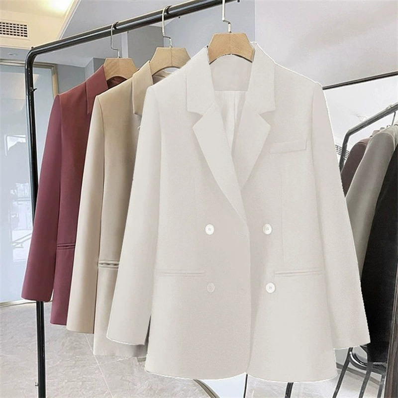 Blazer para mujer, otoño 2026, nuevo, holgado, elegante, informal, moderno, para el día a día Blanco beige imagen 1