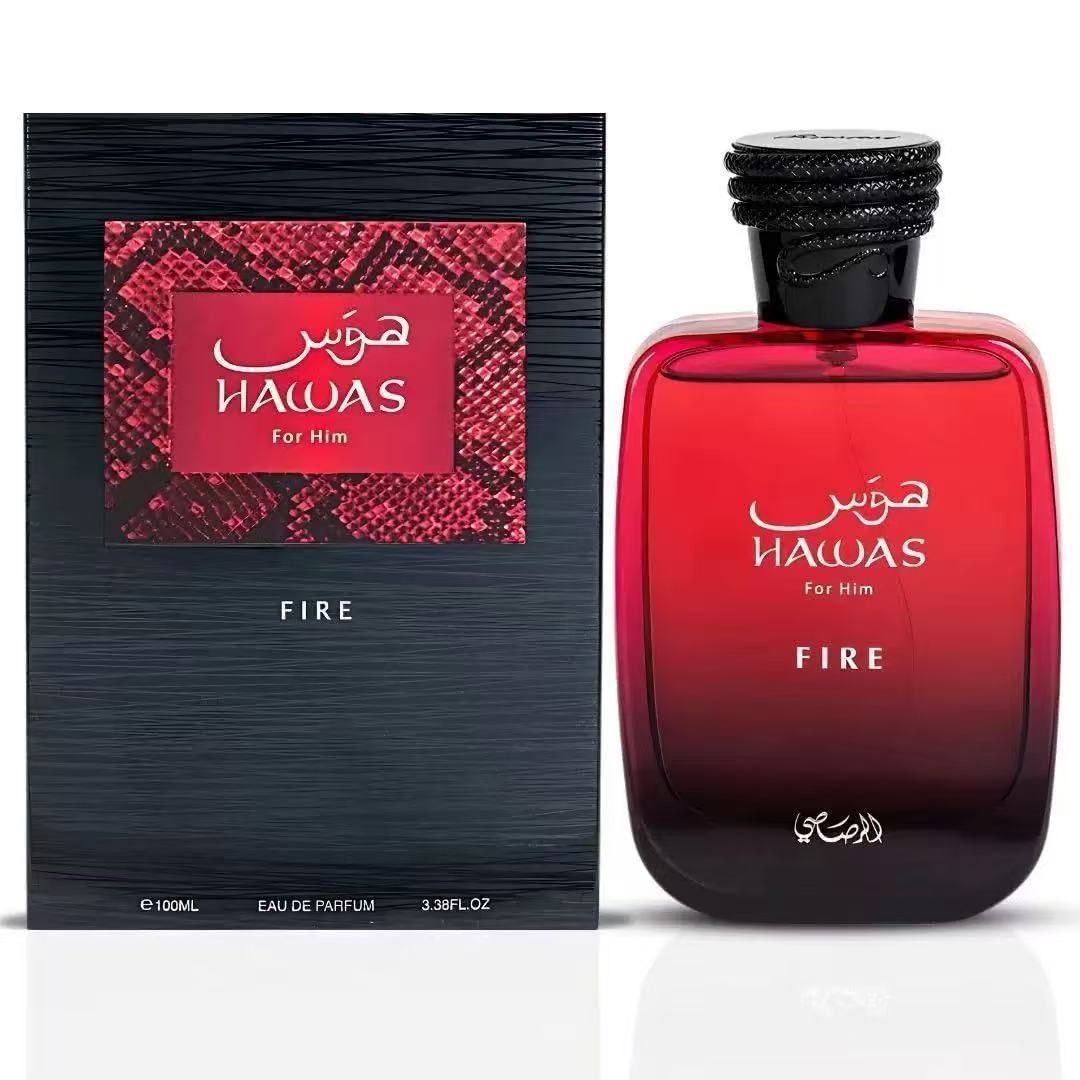 Éxito de ventas transfronterizo: Hawas Rasas - Perfume de lujo para hombre de la marca árabe de Oriente Medio Dubai (Stock auténtico de mostrador) Rojo de alta calidad imagen 1