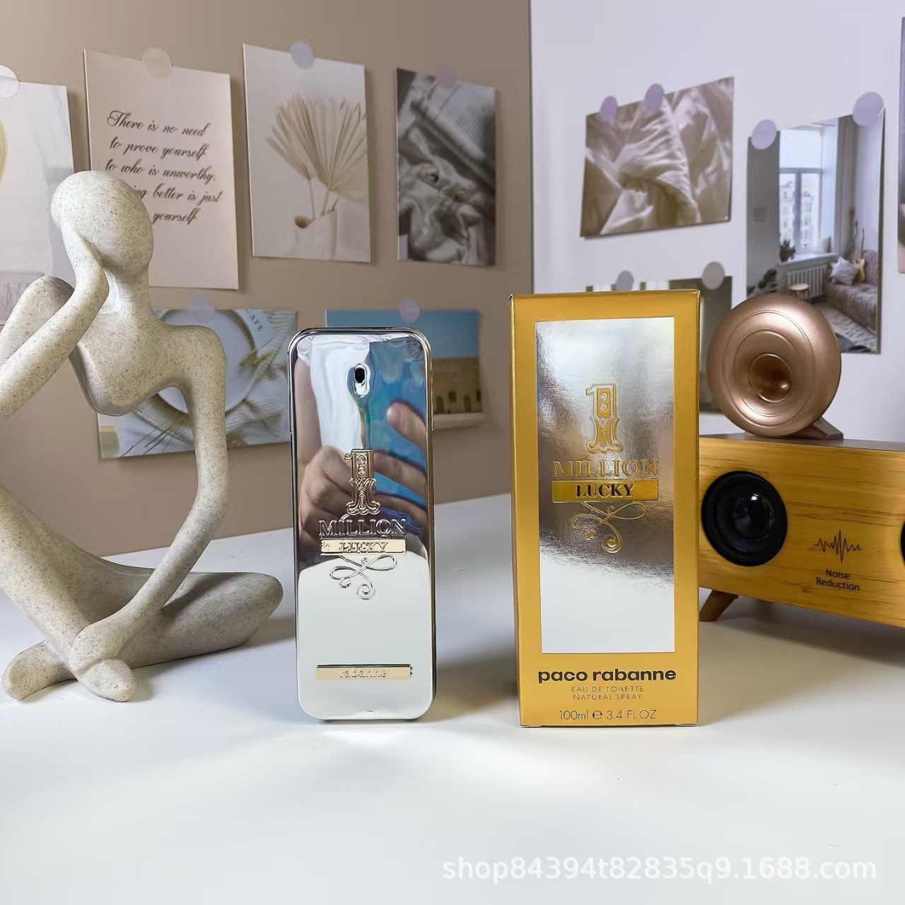 Comercio exterior transfronterizo perfume millón de fragancia ligera para hombres pañuelo pequeño ladrillo de oro fragancia millón etiqueta roja millón de larga duración dropshipping al por mayor Millón de la Suerte imagen 1