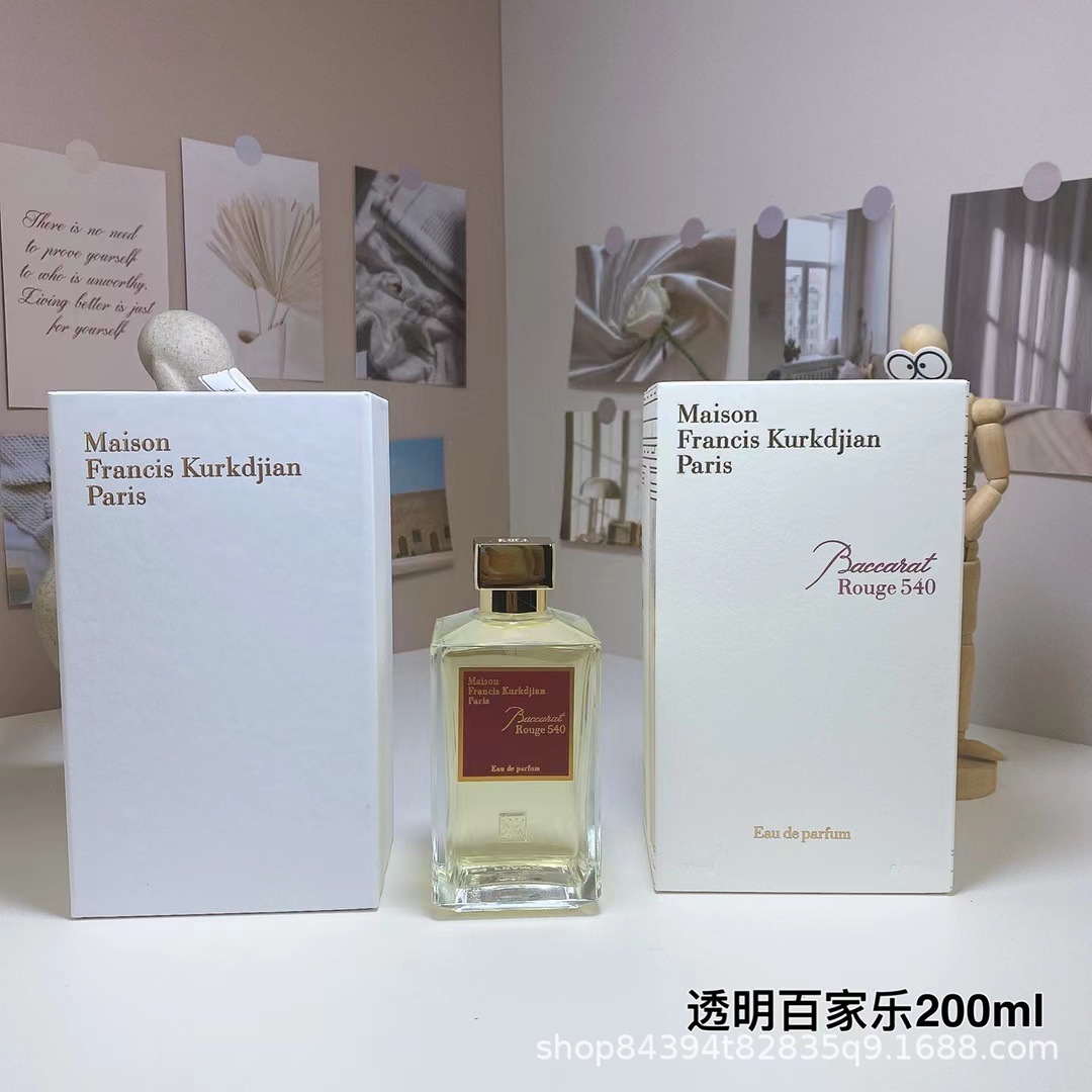 Comercio exterior transfronterizo Vietnam Beccarat rouge MFK Baccarat 540 Jian perfume de humor de satén de seda de ébano Botella transparente de baccarat de 200 ml. imagen 1