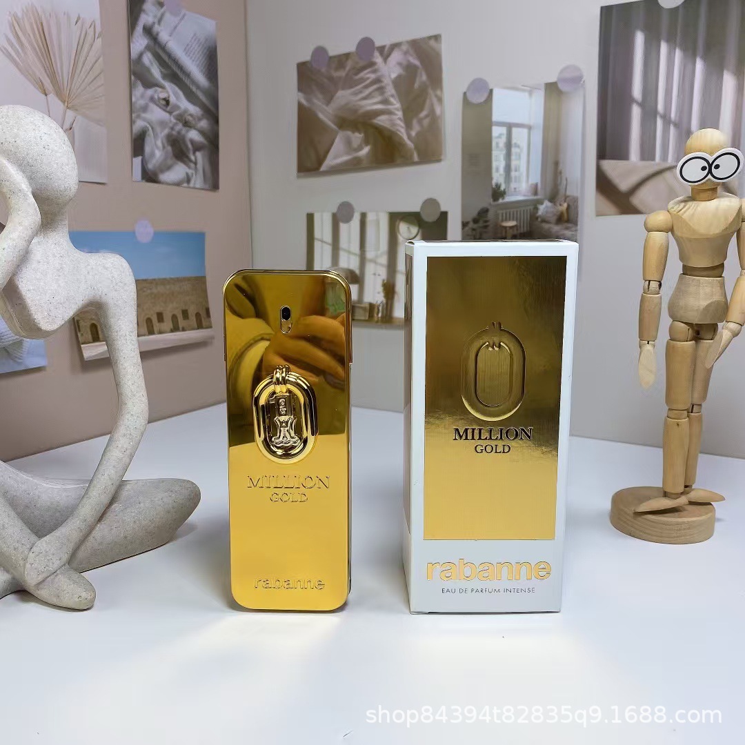 Comercio exterior transfronterizo perfume millón de fragancia ligera para hombres pañuelo pequeño ladrillo de oro fragancia millón etiqueta roja millón de larga duración dropshipping al por mayor Millones de Cajas Blancas imagen 1
