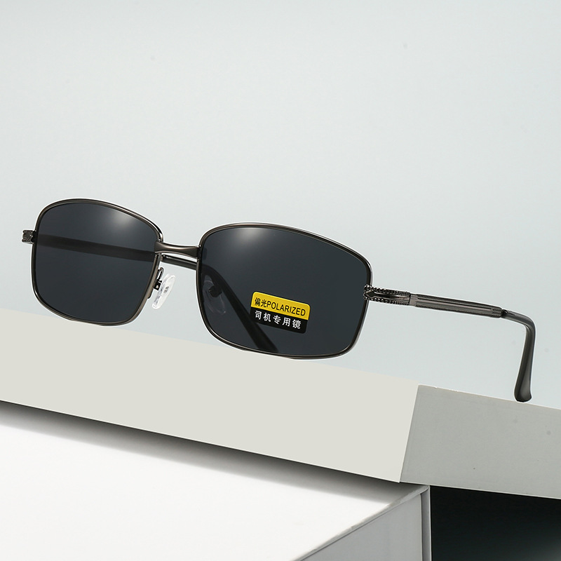 Gafas de Sol Polarizadas Alta Definicion Metalicas - Montura color plomo con lentes polarizadas negrogris imagen 1