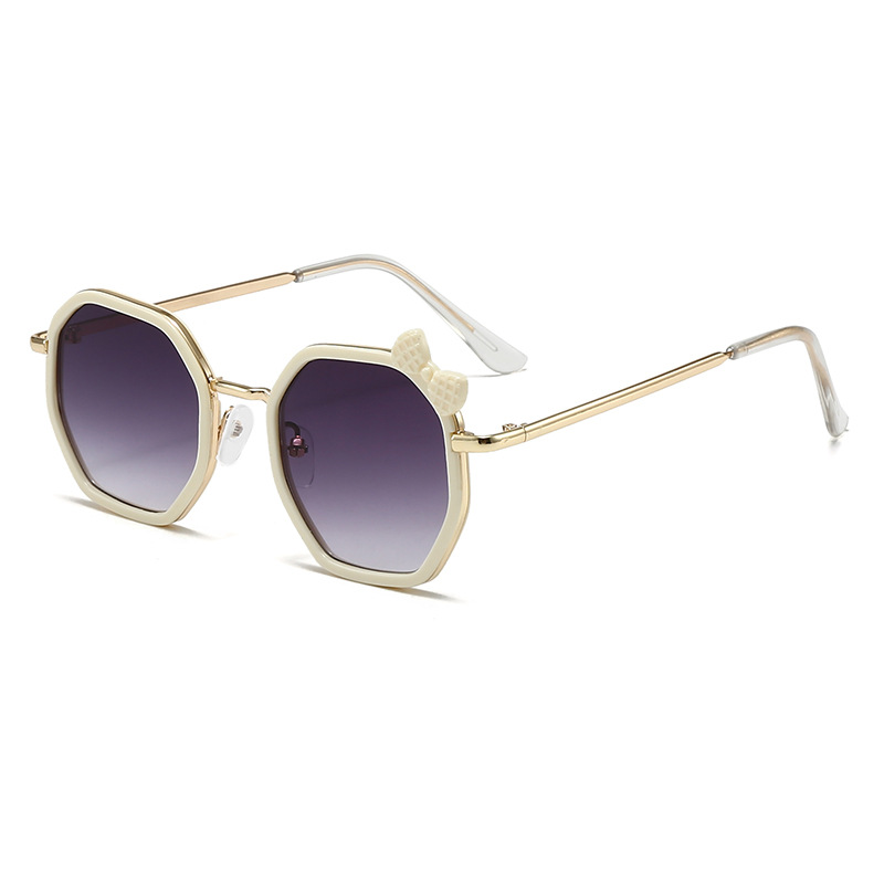 Gafas de Sol Infantiles Retro Ojo de Gato - Marco color hueso doble pieza gris imagen 1