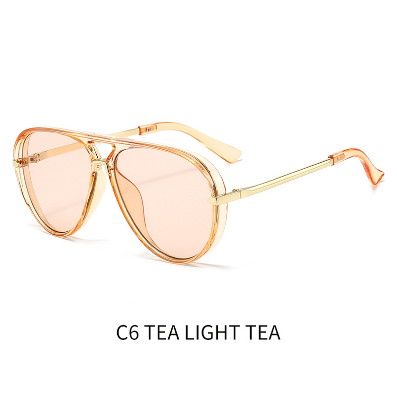 Gafas de Sol Retro Estilo Aviador Vintage - Rebanada de champan con marco de champan imagen 1