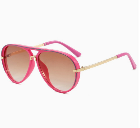 Gafas de Sol Retro Estilo Aviador Vintage - Te doble con marco rojo rosado imagen 1