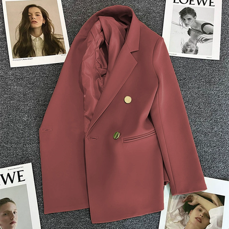 Blazer estilo urbano Candy Green - Mujer Primavera/Otoño 2026 Nuevo estilo coreano, a la moda y chic, apto para personas de baja estatura, casual Color frambuesa imagen 1