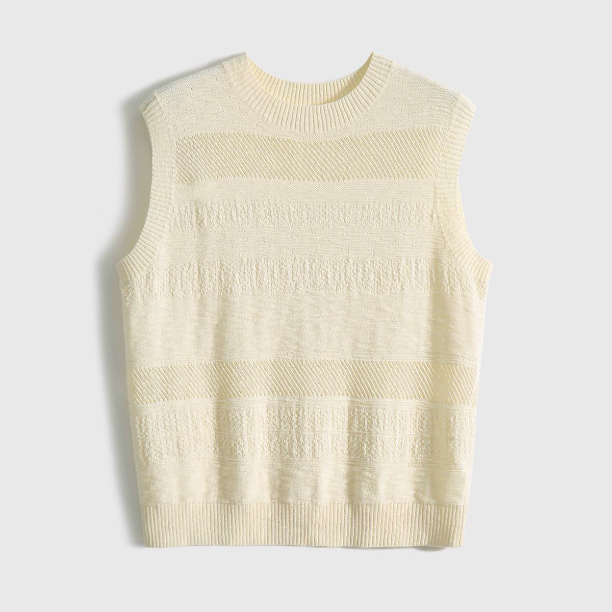 Heavy-duty en relieve jacquard hueco-out Camiseta de manga corta de las mujeres de verano Nuevo suéter Delgado suelto seda de hielo camisola Chalecos (2224) imagen 1