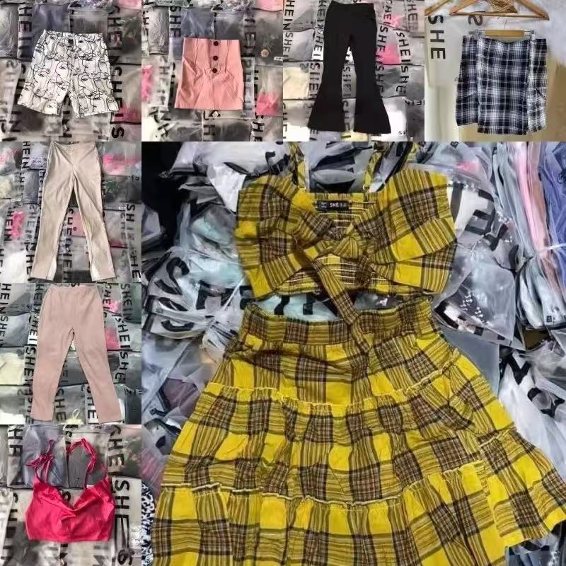 Lote de Vestidos Infantiles de Fiesta de Manga Corta con Cuadros Amarillos imagen 1