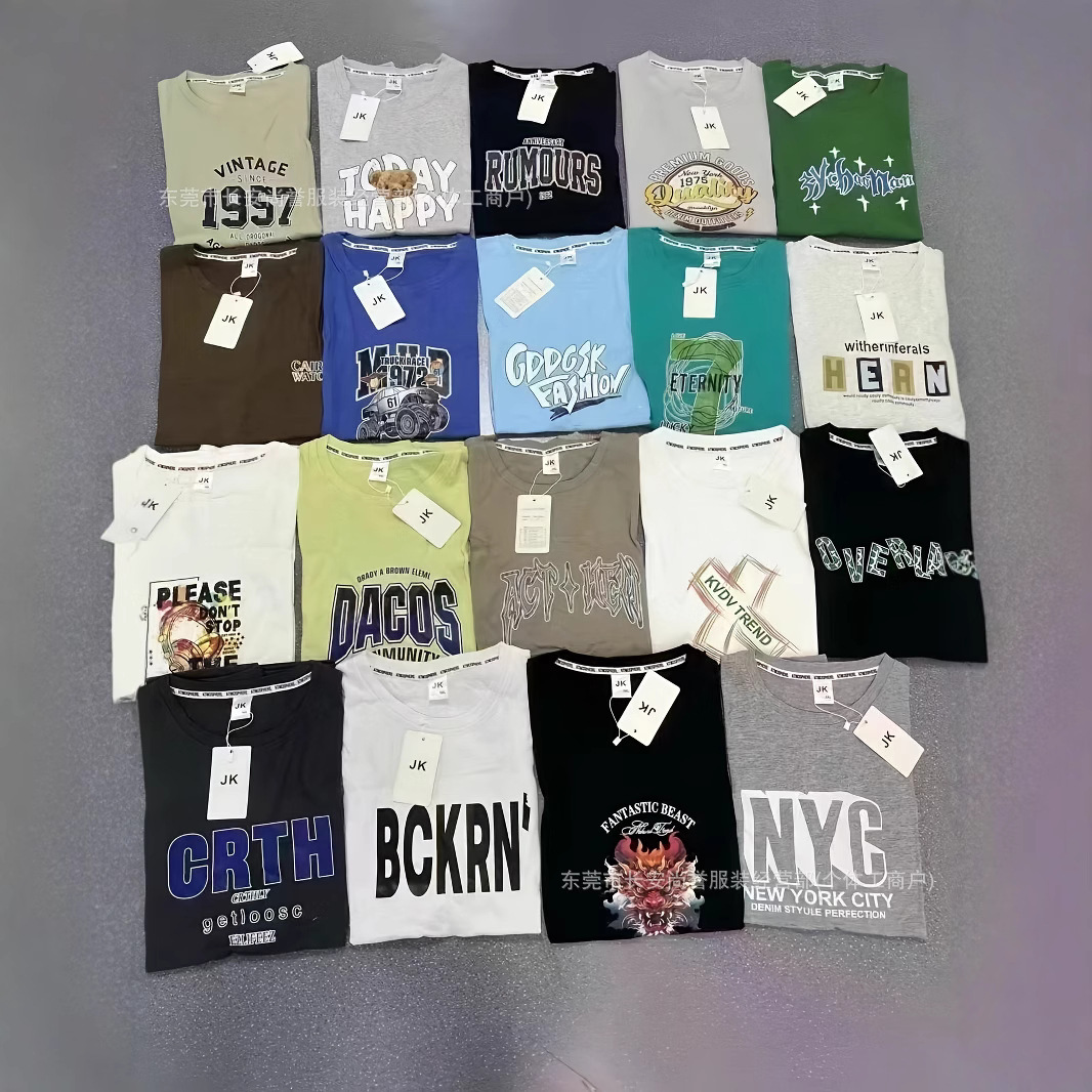 Venta al por mayor de camisetas de algodón de manga corta dobladas en paquetes imagen 1