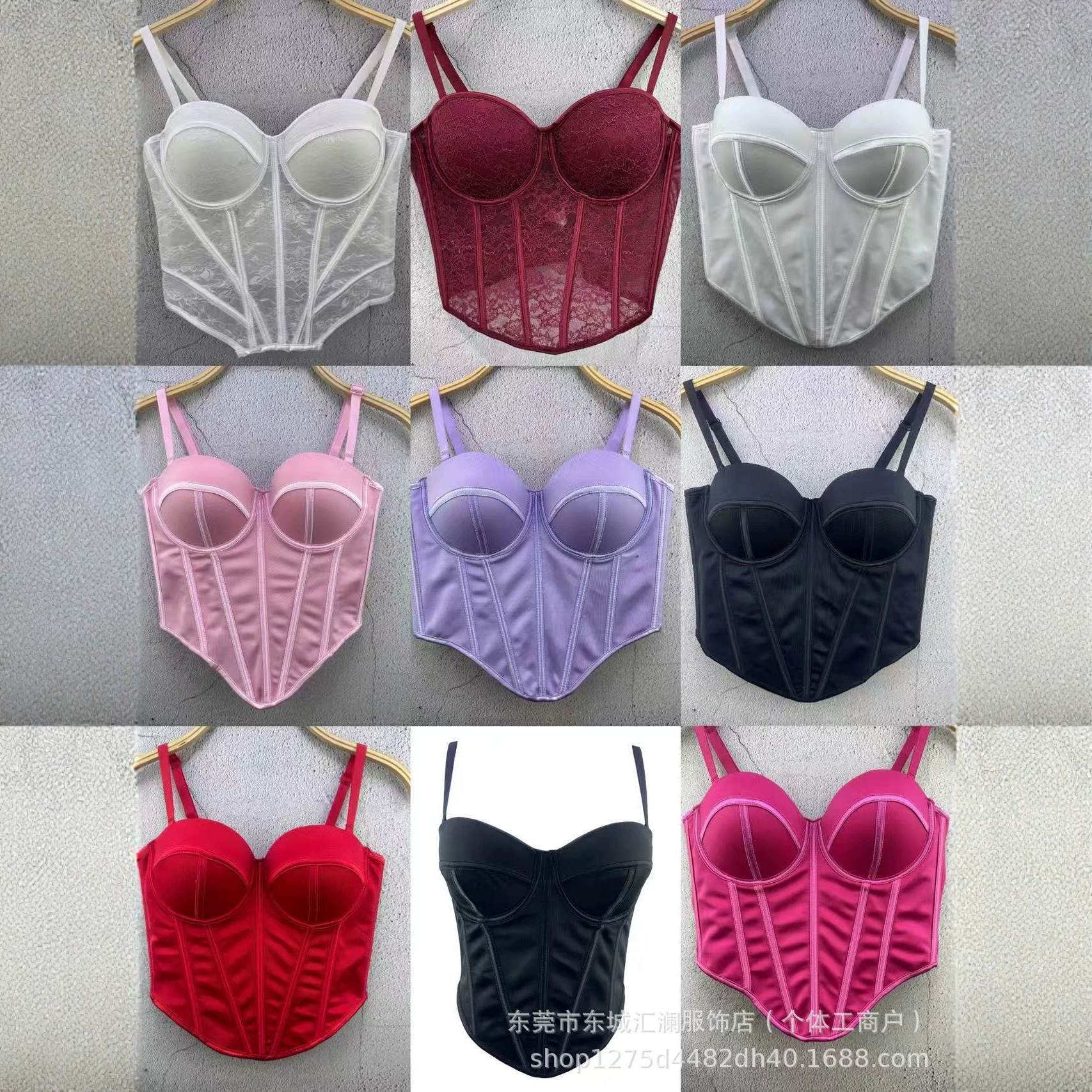 Top Bustier de Tubo Estilo Corset con Espina de Pescado y Encaje imagen 1