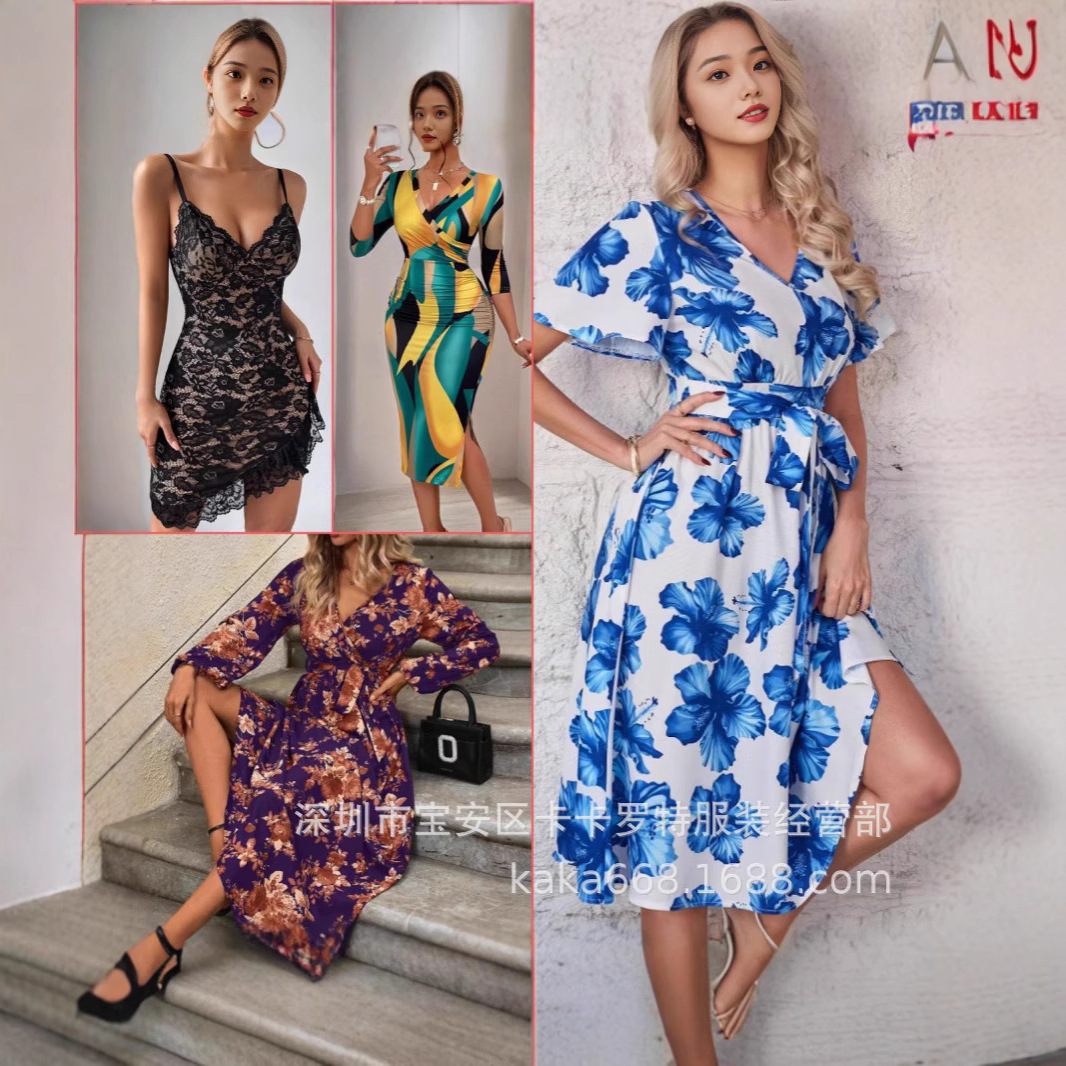Tiktok venta caliente shein vestido - vestidos largos ceñidos con hombros descubiertos y fruncidos imagen 1