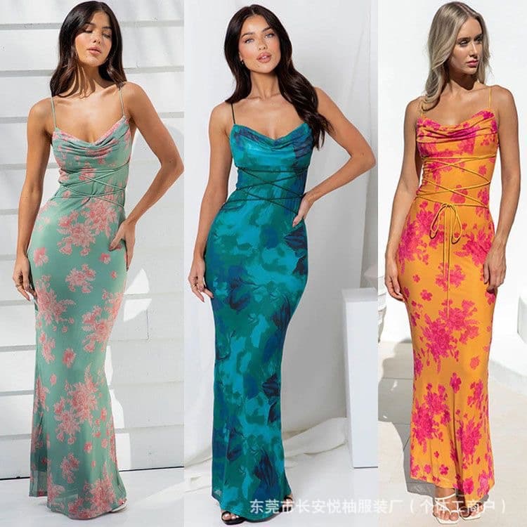 Amazon shein vestido europeo y americano hermoso temperamento estilo francés retro transfronterizo de mujer gown transfronterizo imagen 1