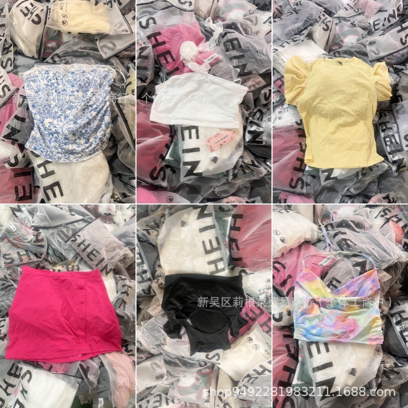 Exportación de productos SHEIN - lote de tops y camisetas cortas en bolsas selladas imagen 1