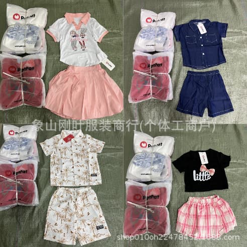 Ropa infantil de marca para comercio exterior, estilos variados, conjunto de dos piezas con dibujos animados, conjunto unisex para niños, suministro al por mayor imagen 1