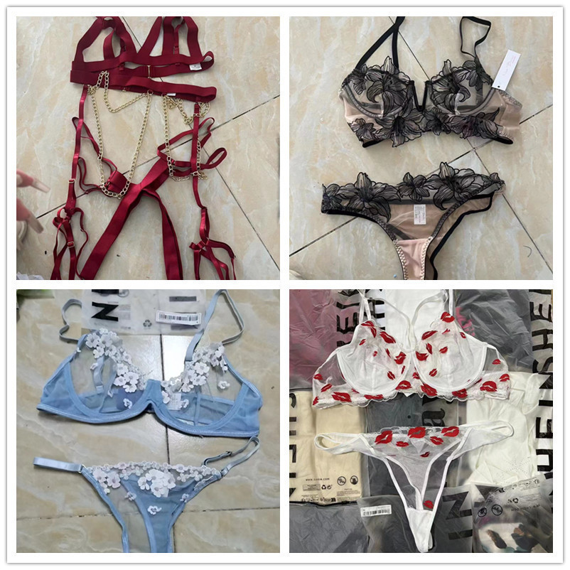 Amazon SHEIN Lencería Sexy - conjuntos de encaje con tirantes cruzados y transparencias imagen 1