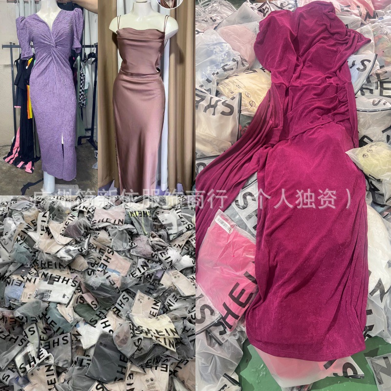 Exportación de ropa de mujer - lote de vestidos largos y prendas en empaque de fábrica imagen 1