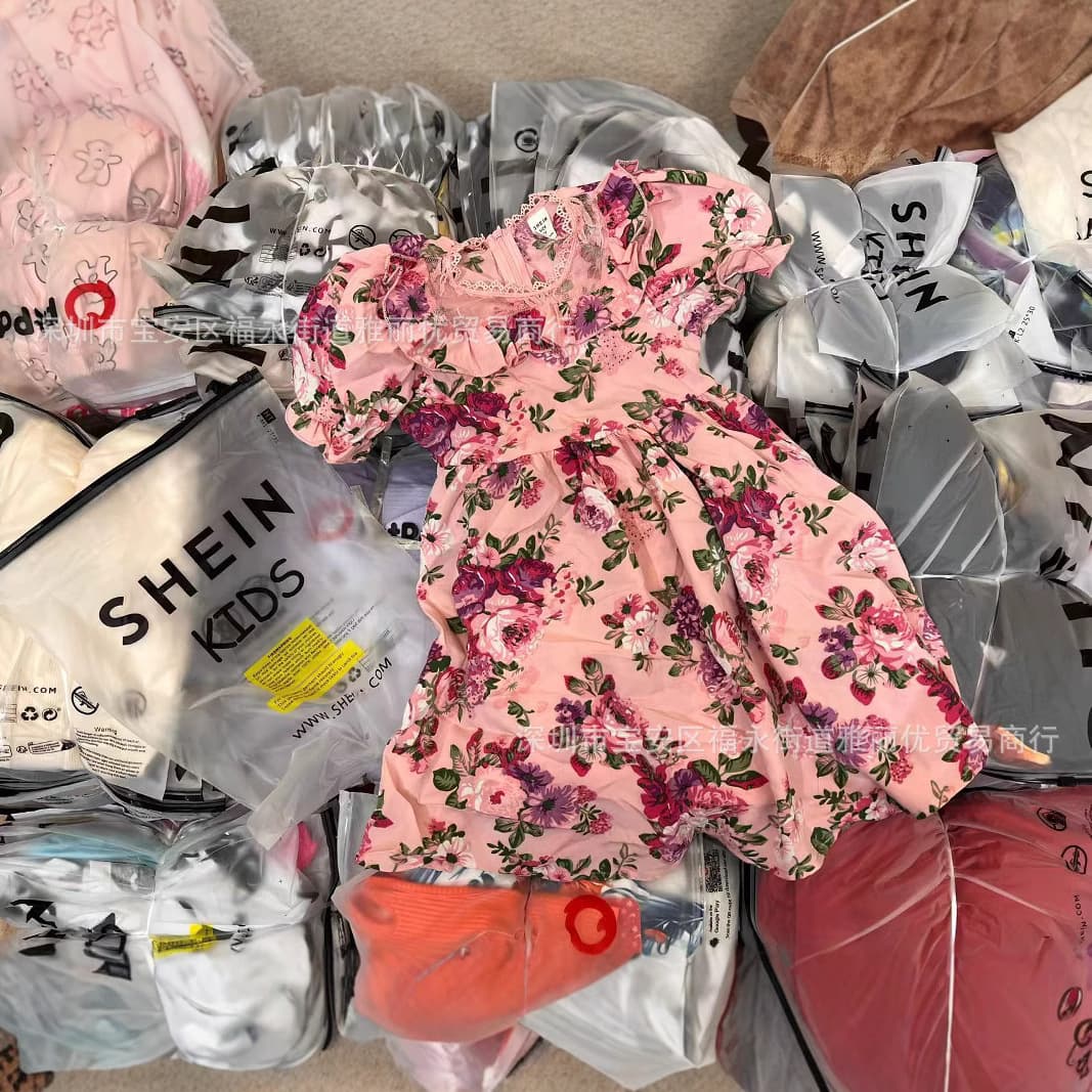 Exportación de ropa infantil de la marca Shein, trajes varios, ropa mixta para hombre y mujer al por mayor, mezcla de trajes infantiles imagen 1