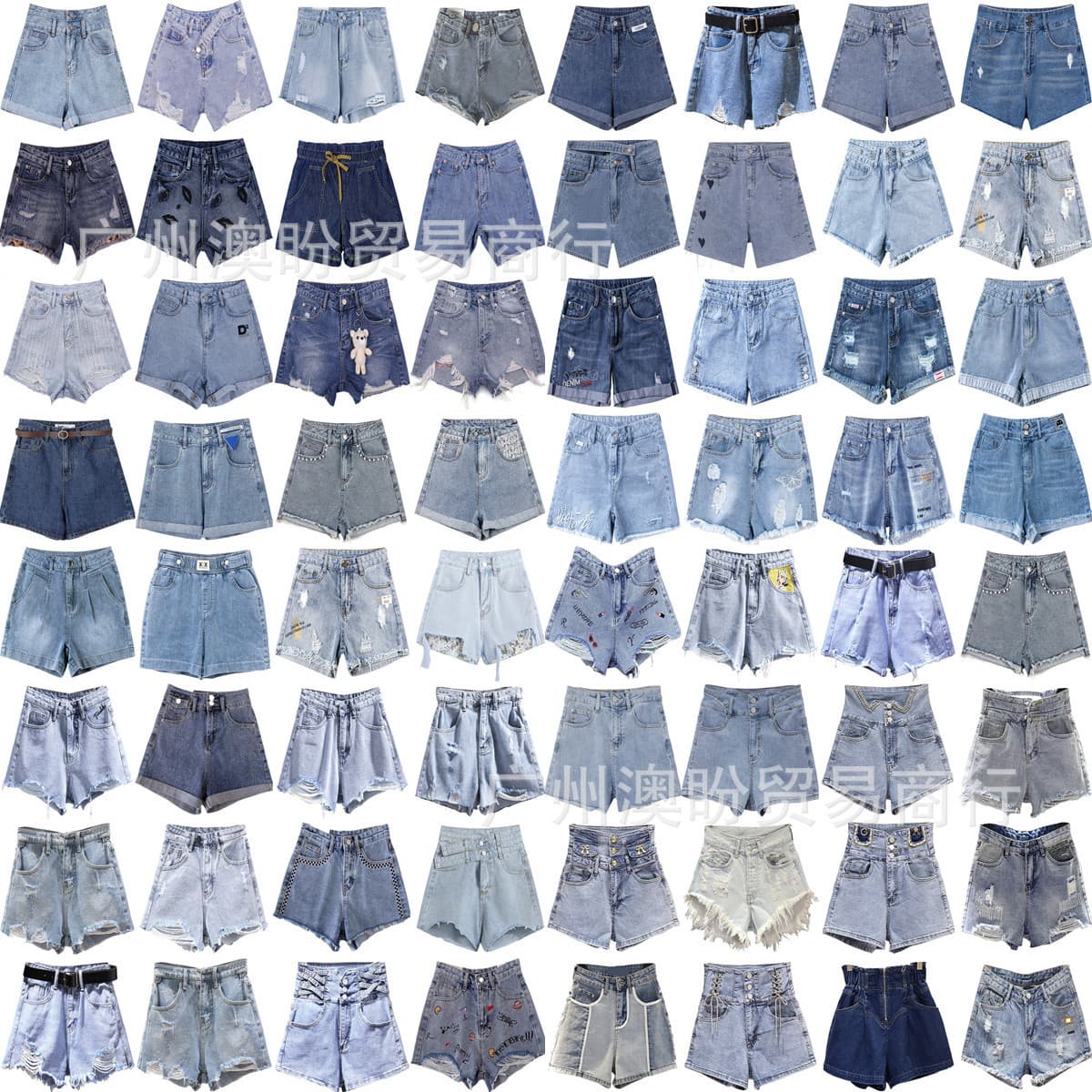 Pantalones cortos vaqueros de verano para mujer, nueva colección 2025, estilo retro desgastado, de talle alto, corte holgado, línea A, efecto adelgazante, pantalones cortos súper cortos con borde sin rematar imagen 1