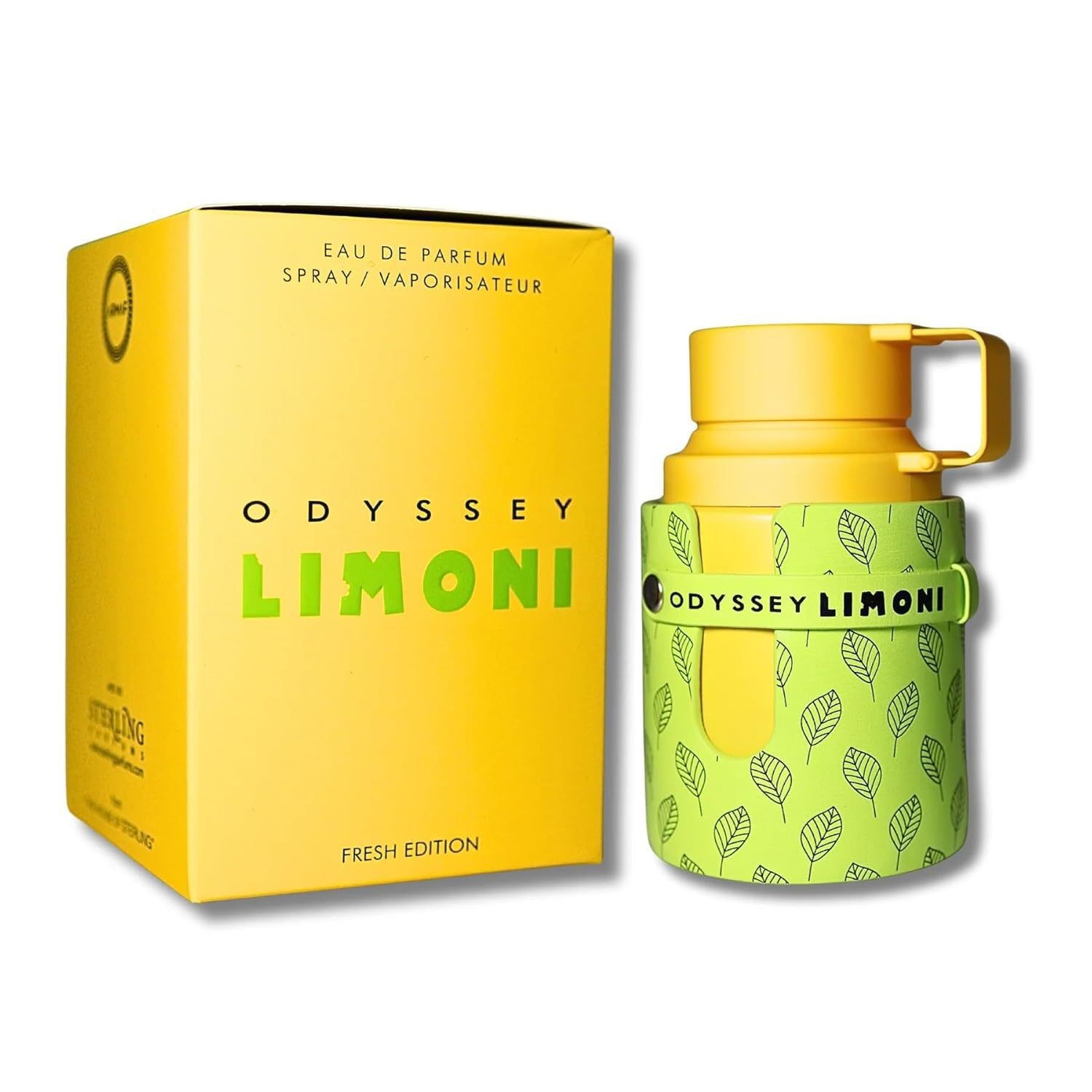 Afnan Suprema - Vaso de agua Amarf - Amarillo limon con hojas imagen 1