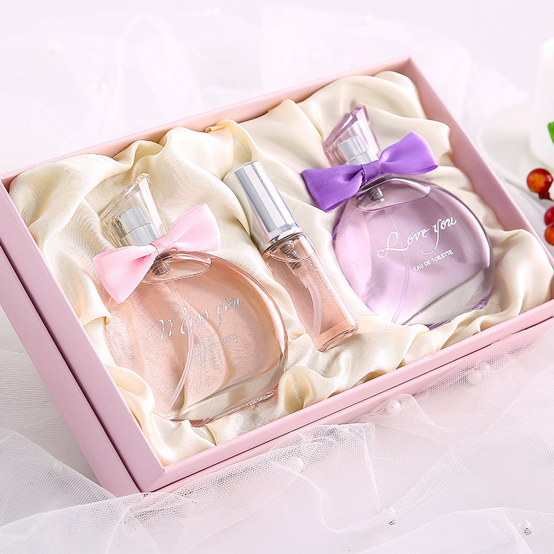 Set de regalo de perfume para mujer más vendido - Inspirado en Black Opium - AS012 traje rosa y morado imagen 1